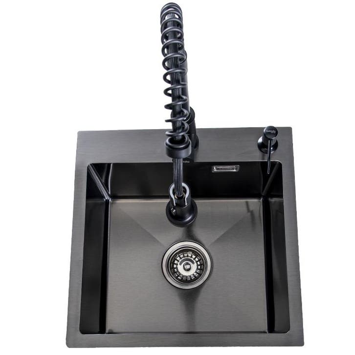 Lendo Online Évier Inox Anthracite 44×44 Robinet Extractible, Huis en Inrichting, Keuken | Keukenbenodigdheden