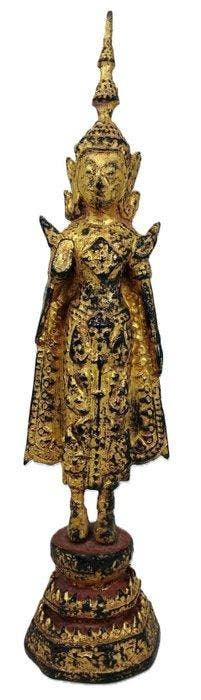 Southeast Asian gilt bronze standing crowned Buddha,