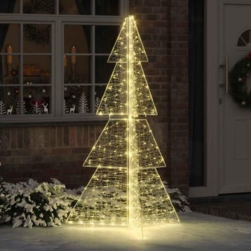 vidaXL Kerstboom Warmwit 180 cm Acryl 240 LEDs, Verzenden