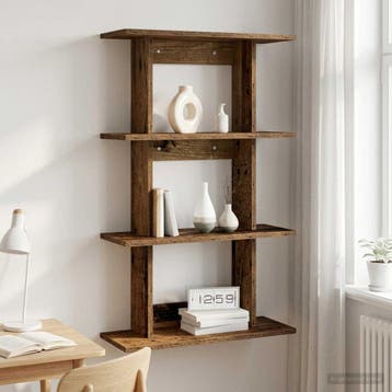 vidaXL Wandplank Muurmontage Oud hout 56 x 20 x 90 cm, Verzenden