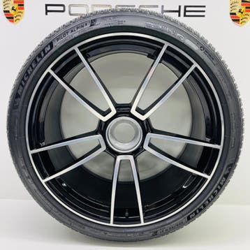 Porsche 992 Turbo S ORIGINELE 20/21inch zwart-alu winterset, Ophalen, Gebruikt, Banden en Velgen, 305 mm