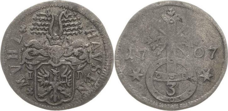 Dreier 1707 Muehlhausen (MuntenenBankbiljetten-Penningen), Timbres & Monnaies, Pièces & Médailles, Envoi