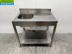 Évier en acier inoxydable avec châssis 100,2 x 68,5 x 91 cm, Verzenden