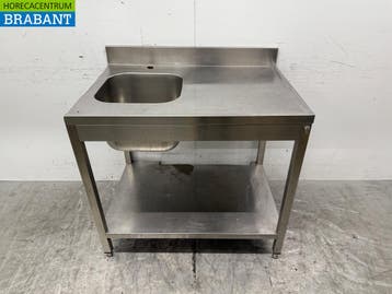Évier en acier inoxydable avec châssis 100,2 x 68,5 x 91 cm, Verzenden