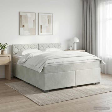 vidaXL Boxspringbed met matras Lichtgrijs 140 x 200 cm, Verzenden