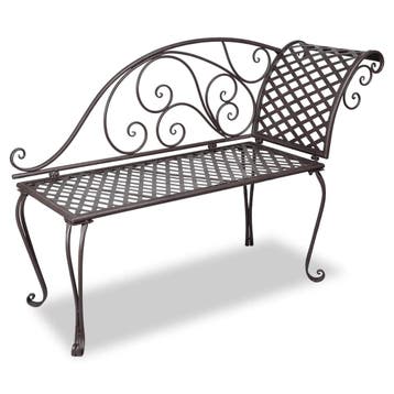vidaXL Chaise longue 128 cm staal antiekbruin, Verzenden, Nieuw