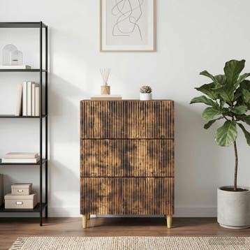 vidaXL Ladekast 66 x 34,5 x 90 cm Bewerkt hout Gerookt eiken, Verzenden, Nieuw