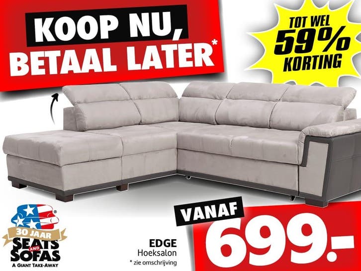 Edge Hoeksalon vanaf €699.-  Betaal in 12x zonder rente!, Maison & Meubles, Canapés | Salons