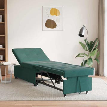 vidaXL Slaapbank Donkergroen 194 x 67 x 82 cm Fluweel, Verzenden, Nieuw