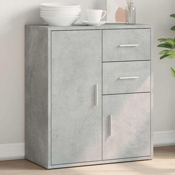 vidaXL Dressoir 60x31x70 cm bewerkt hout betongrijs, Verzenden, Nieuw