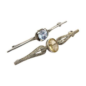 Zonder minimumprijs - 2-delige sieradenset Zilver - Art Deco