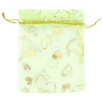 Organza Zakjes - 9x12 cm - Lichtgroen met Goudkleurige, Verzenden, Nieuw