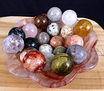 Exclusieve set van 20 edelsteenbollen (2,5 cm) in een