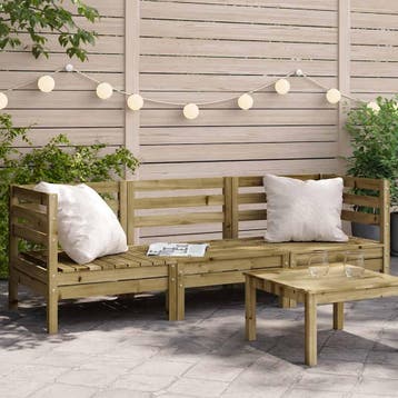 vidaXL Tuinbank 3-zits geïmpregneerd grenenhout, Tuin en Terras, Tuinsets en Loungesets, Verzenden, Nieuw