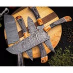 Keukenmes - Kitchen knife set - Lot van 5 handgesmede