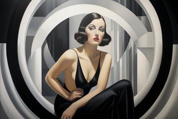 I_KONIQ - The Dual Black and white Tamara woman - 2 canvas, Nieuw
