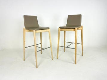 Pedrali - Kruk - Malmo - Staal, Hout, Leder, Antiek en Kunst