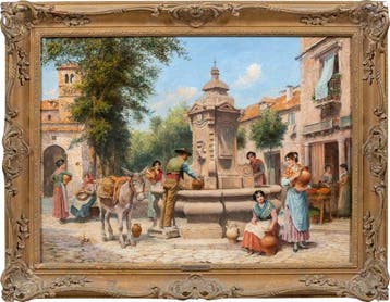 Arthur Trevor Haddon (1864-1941) - Venice, Group of Young, Antiek en Kunst