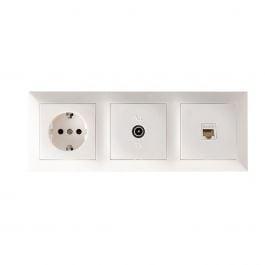 Aigi Cika 1-voudig UTP RJ45 & Coax Wandcontactdoos met Geaar, Doe-het-zelf en Bouw, Elektriciteit en Kabels, Nieuw, Verzenden