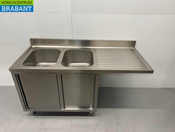 HCB évier inox double évier Premium-line 2 portes, Articles professionnels, Verzenden