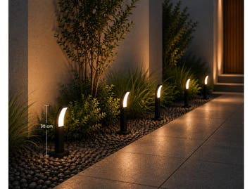 Veiling - 4 x LED Sokkellamp voor Buiten – 12W – 4200K ?, Nieuw