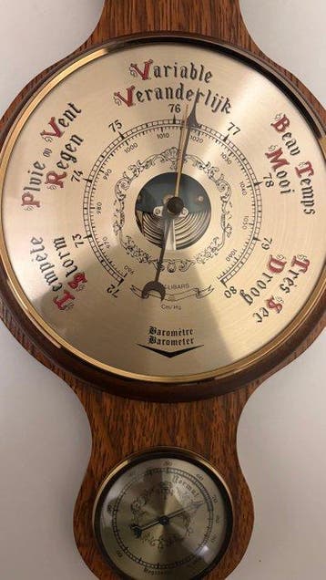 Aneroid barometer - Bois/Métal - Station météo, Antiek en Kunst