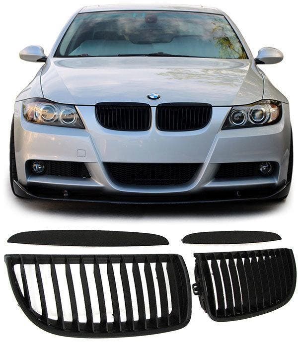 Mat Zwarte Nieren (Gril Set) BMW 3 Serie E90 & E91 B2333, Autos : Pièces & Accessoires, Carrosserie & Tôlerie