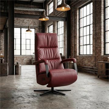 Leren elektrisch relaxfauteuil Core - Massif Rubino, Ophalen of Verzenden