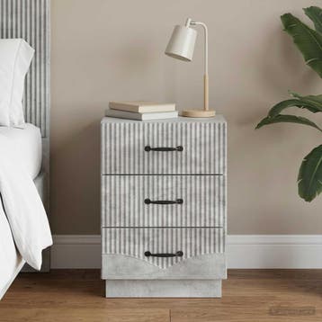 vidaXL Nachtkastje met lade Betongrijs 43 x 41 x 63,5 cm, Verzenden, Nieuw