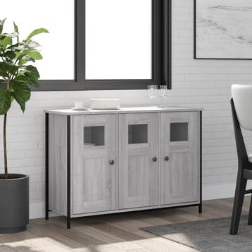 vidaXL Dressoir 100x35x70 cm bewerkt hout grijs sonoma, Verzenden