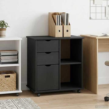 vidaXL Rollende kast 63,5 x 39 x 65,5 cm Massief vurenhout, Huis en Inrichting, Kasten | Overige, Verzenden, Nieuw