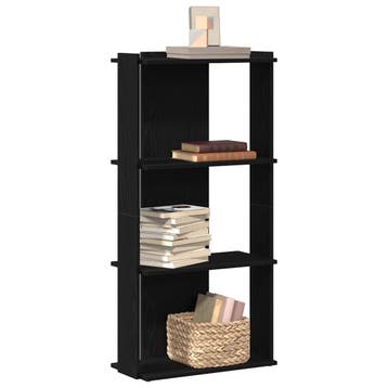 vidaXL Boekenkast 3-laags 60x30x120 cm bewerkt hout zwart, Verzenden, Nieuw