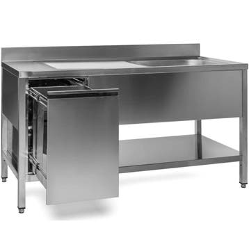 Spoeltafel | RVS | 1 Spoelbak (Rechts) + Afvallade |, Verzenden, Nieuw in verpakking