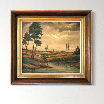 Frans de Groote (1926-2011) - Landschap met waterloop en
