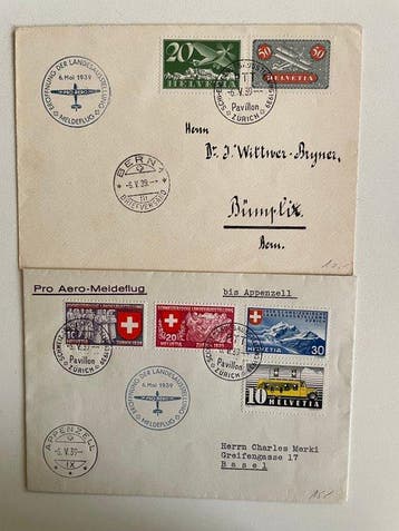Zwitserland - Deel: oude bewijsstukken, luchtpost, enz., Postzegels en Munten, Gestempeld