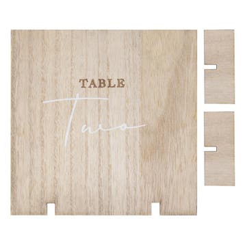 Beige Tafelnummers Hout 15cm 12st, Verzenden, Nieuw