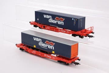 Roco H0 - 66703/66704 - Wagon de marchandises pour trains