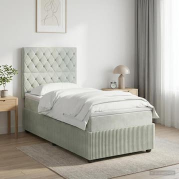 vidaXL Boxspringbed met matras Lichtgrijs 80 x 200 cm, Verzenden