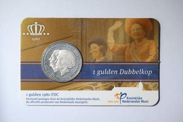 Nederland. Coin Card 1980 dubbele kop (2 stuks)