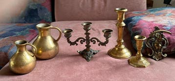 Candélabre - Laiton moulé - Candélabres+vases+portemanteaux, Antiquités & Art