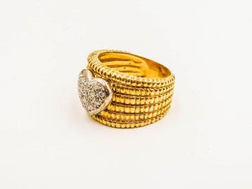 Ring - 18 karaat Geel goud - Diamant, Nieuw