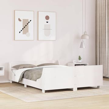 vidaXL Bedframe zonder matras massief grenenhout wit 140x200, Verzenden, Nieuw