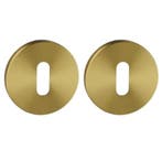 Set van twee sleutelplaatjes ø52x6mm Permafix PVD goud, Nieuw