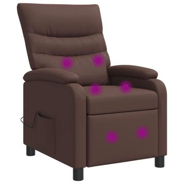 vidaXL Massage Relaxstoel Bruin Kunstleer, Verzenden