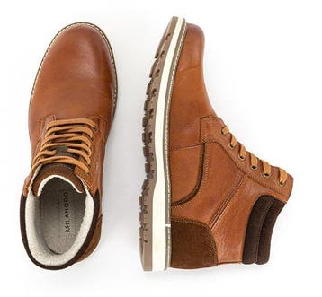 2dekans | Milanoro - Elegante lederen herensneakers - Cognac, Ophalen of Verzenden, Nieuw