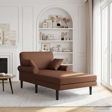 vidaXL Chaise longue Bruin Kunstleer, Verzenden
