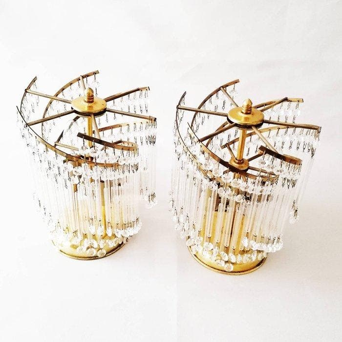 Lampe de table (2) - Laiton, Cristal, Maison & Meubles, Maison & Meubles | Autre