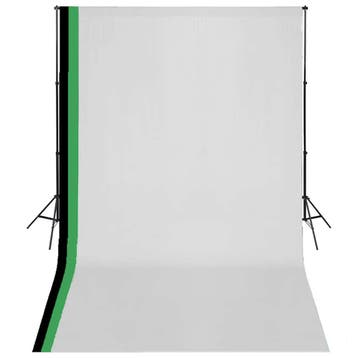 vidaXL Fotostudioset met 3 katoenen achtergronden en frame, Verzenden, Nieuw
