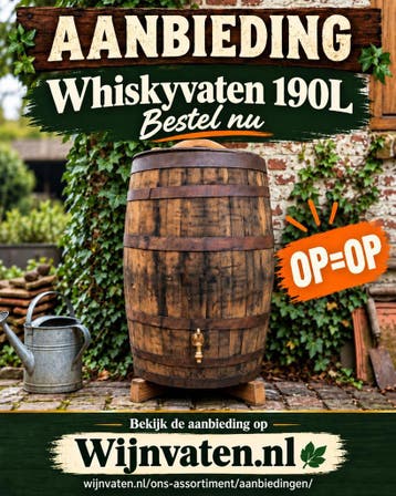 REGENTONNEN ACTIE! Nu alle whiskyvaten 190L in de aanbieding, Met kraantje, 150 liter of meer, Nieuw, Ophalen of Verzenden