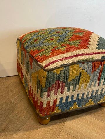 Kelim Poef (Inutilisé/Nouveau) - Kelim - 34 cm - 34 cm, Nieuw